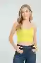 Crop Top Tiras Malibu Color Verde Pistacho Talla S Ragged