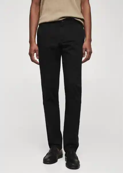 Pantalón Borne Negro Talla 46 Hombre Mango