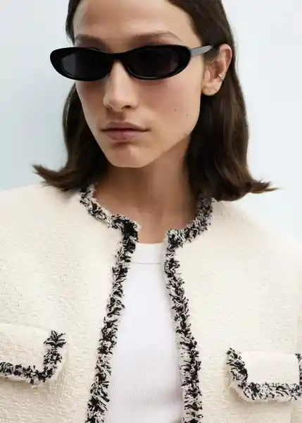 Chaqueta Cinta Crudo Talla L Mujer Mango