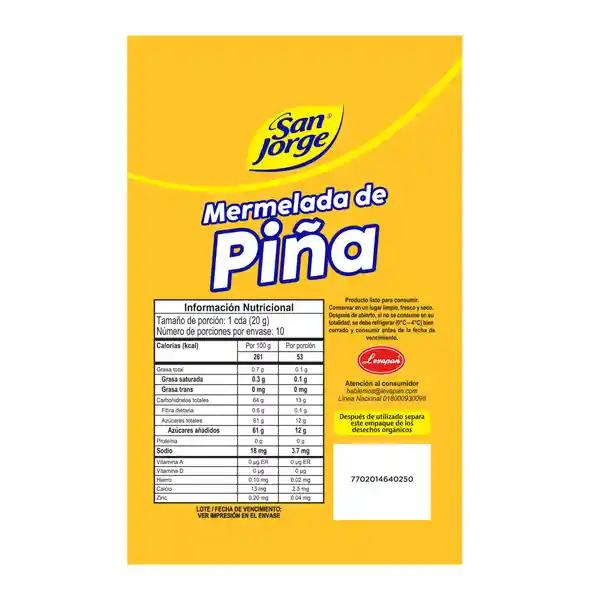 Mermelada Piña San Jorge Doypack x 200gr