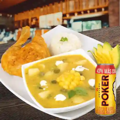 Combo Ajiaco con Pollo + Poker 330 ml