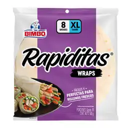 Tortillas Bimbo Rapiditas Wraps 8p 580g