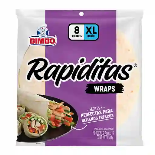 Tortillas Bimbo Rapiditas Wraps 8p 580g