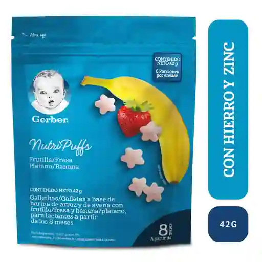 Snack Para Bebés Gerber Nutripuffs Banana Fresa 42 g