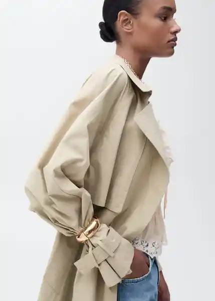 Abrigo Trench Class Beige Talla XL Mujer Mango