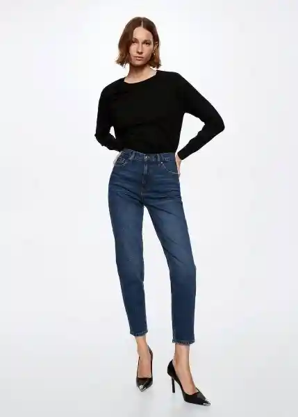 Jeans Newmom Tejano Oscuro Talla 48 Mujer Mango