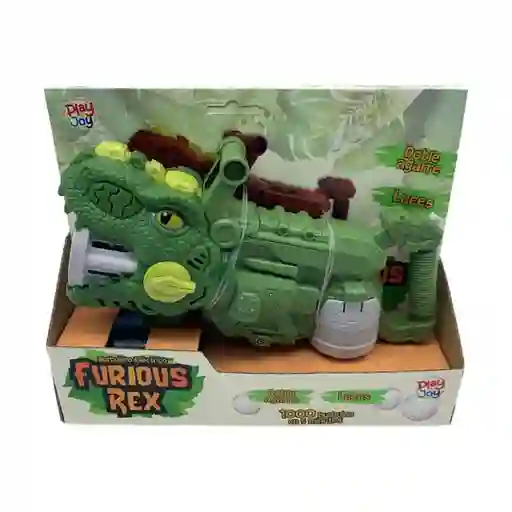 Play And Joy Lanzador de Burbuja Furious Rex Verde