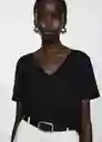 Camiseta Vispi Negro Talla M Mujer Mango