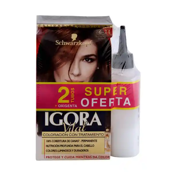 Igora Tinte Vital Tono 6-34 X6 Elementos Gratis Oxigenta