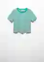 Camiseta Estrella Verde Talla M Mujer Mango