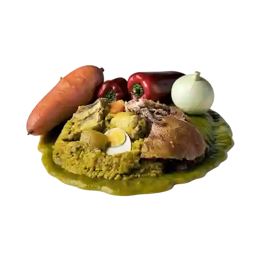 Tamal con Lechona y Guarapo