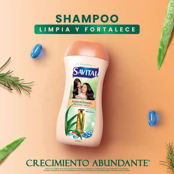 Shampoo Savital Elixir de Romero Biotina y Sávila 510 mL