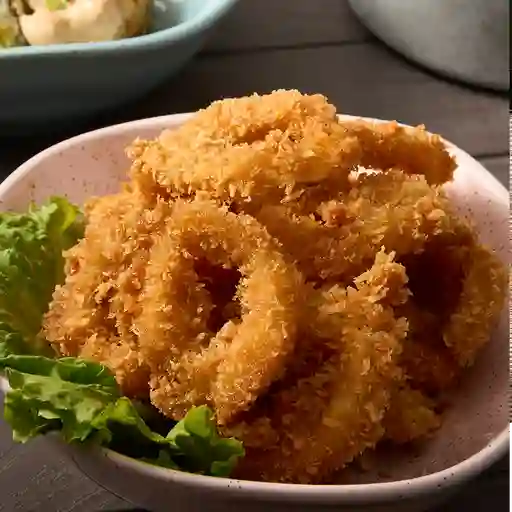 Anillos de calamar apanados