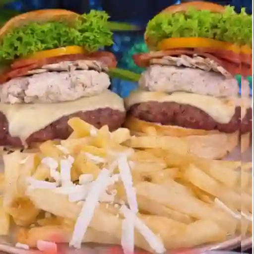 La plena 2x1 hamburguesa 2coca cola250ml