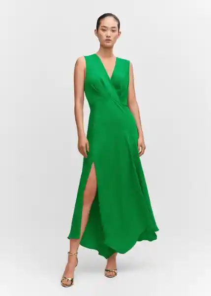 Vestido Manzana Verde Talla S Mujer Mango