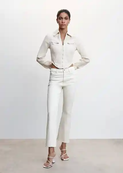 Pantalón Jean Sienna Off White Talla 48 Mujer Mango