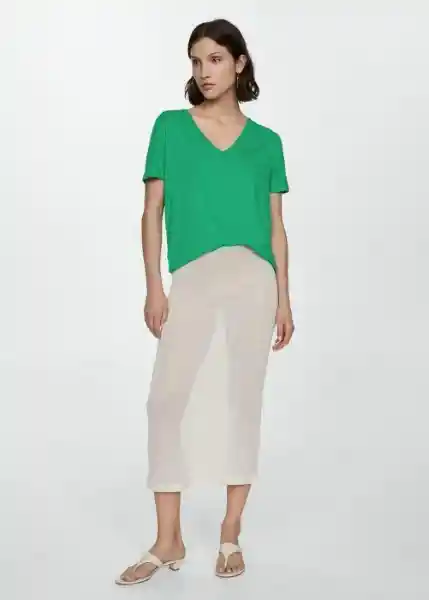 Camiseta Vispi Verde Talla S Mujer Mango