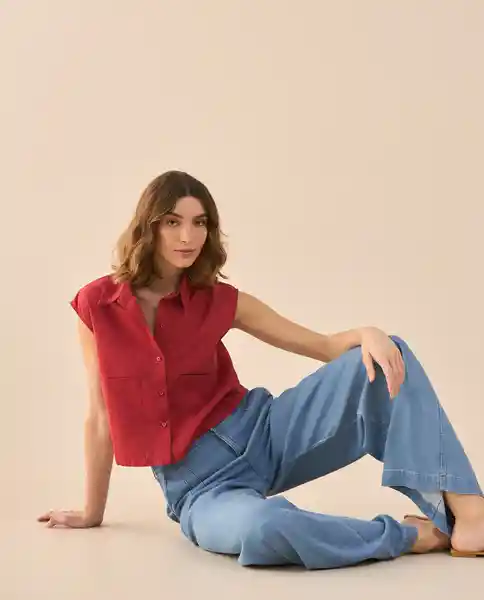 Camisa Rojo Rio Oscuro Talla M 611G023 Esprit