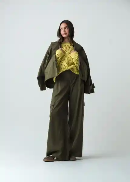 Pantalón Rubí Verde Galeras Ultraoscuro Talla 6 532G377 Naf Naf