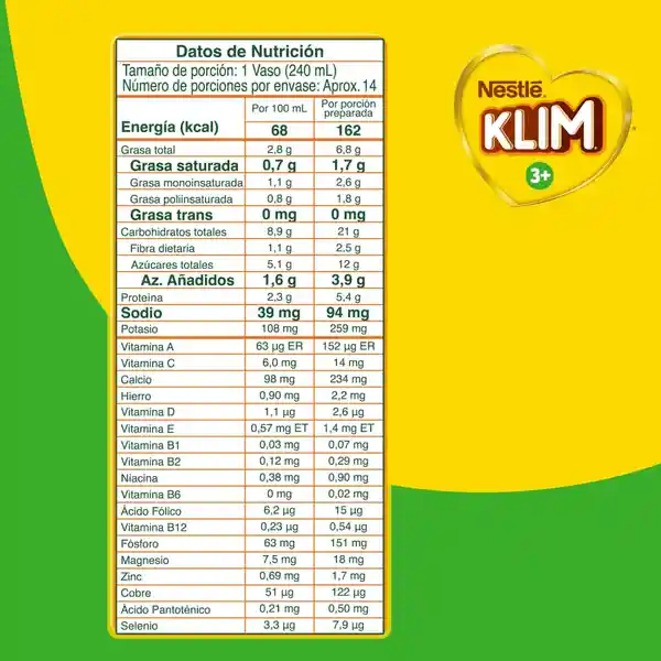 Alimento lácteo KLIM 3+ x 500g