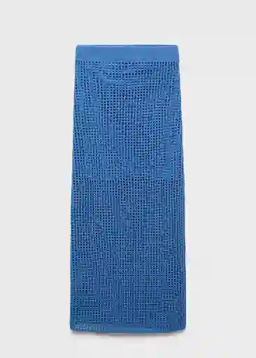 Falda Fabri Azul Talla S Mujer Mango