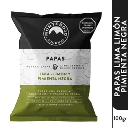 Monterojo Papas Lima Limón y Pimienta Negra 100 gr