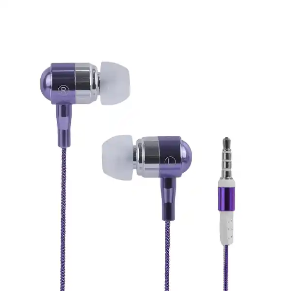 Audífonos Intrauditivos Metal Morado Mod Pa401 Miniso