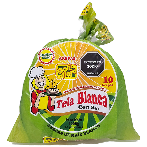 Doña Aleja Arepa Tela Blanca con Sal 100 g