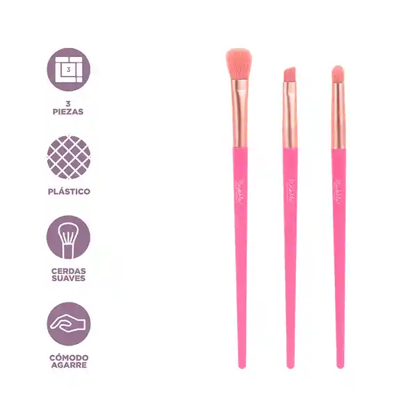 Set Brochas de Belleza Para Ojos Pink me Miniso