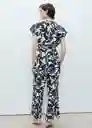 Enterizo Mono Merci Azul Talla M Mujer Mango