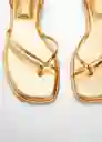 Sandalias Macha Oro Talla 38 Mujer Mango