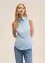 Camisa Sofiacu Celeste Talla M Mujer Mango
