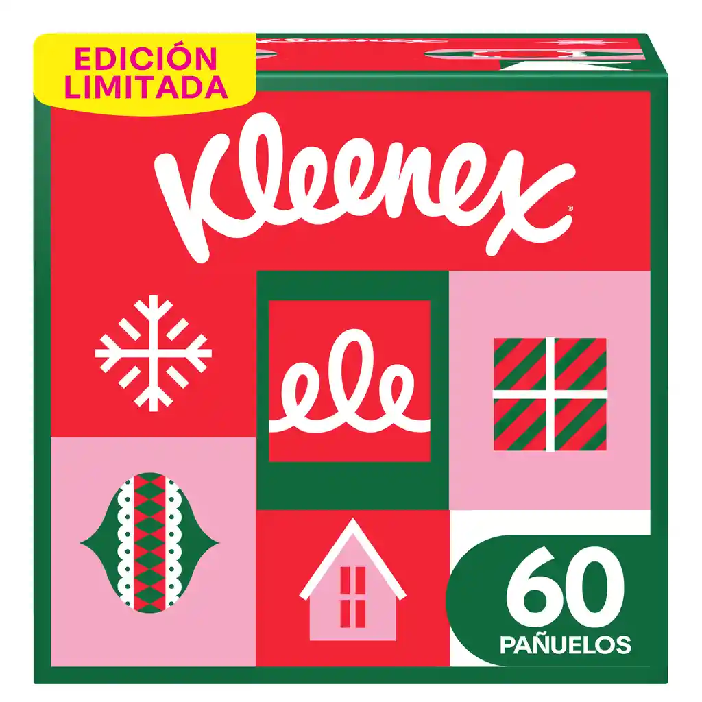Pañuelos Faciales Kleenex Cubo Edición Limitada Navidad 60 und