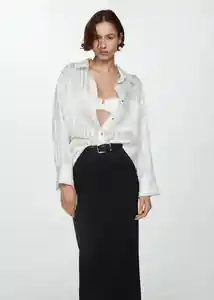 Camisa Zaro Blanco Talla M Mujer Mango
