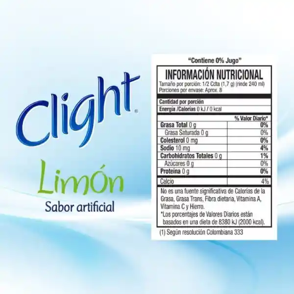 Clight Bebida en Polvo Sin Calorías Sabor a Limón 14 g
