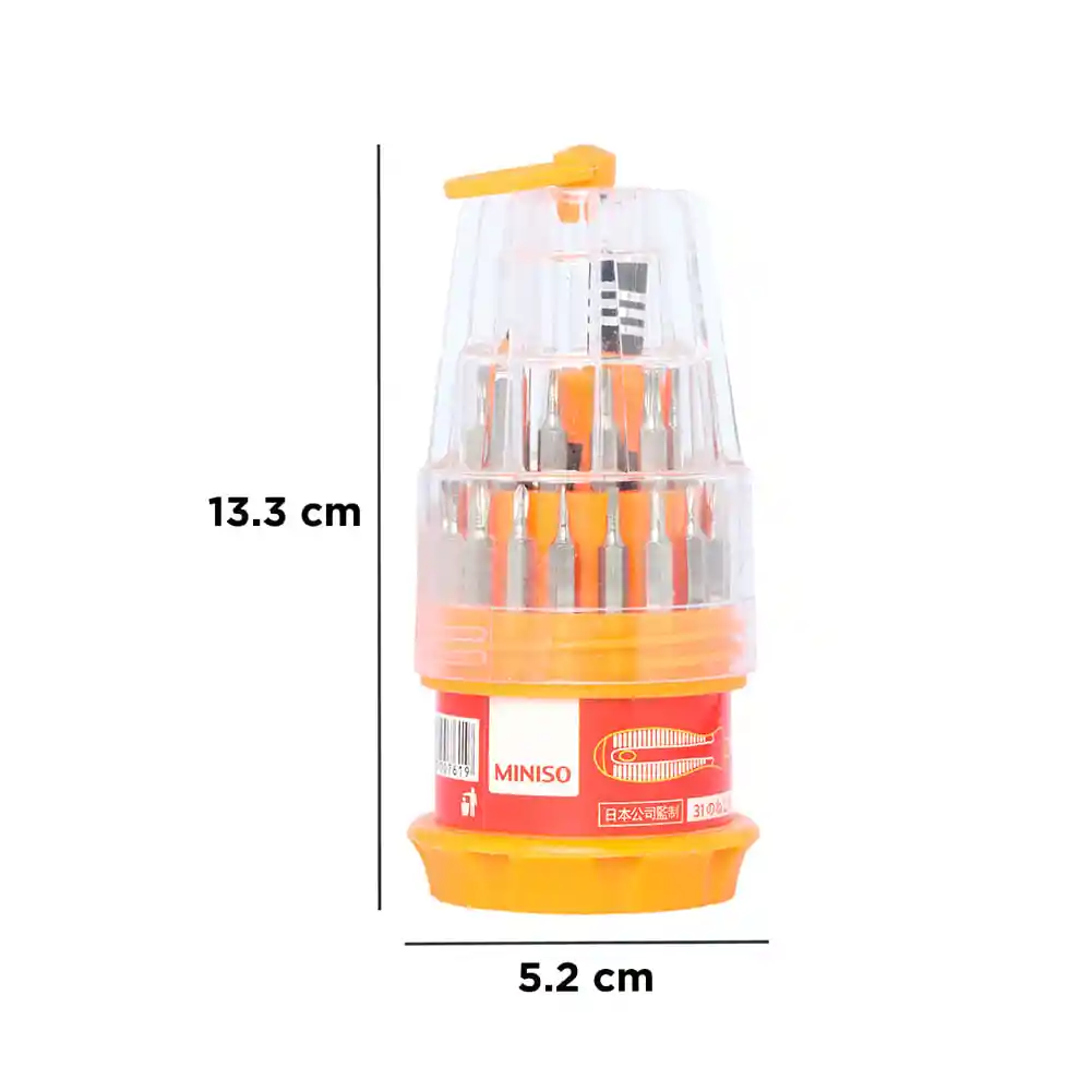 Set de Desarmador con 31 Puntas Amarillo Miniso