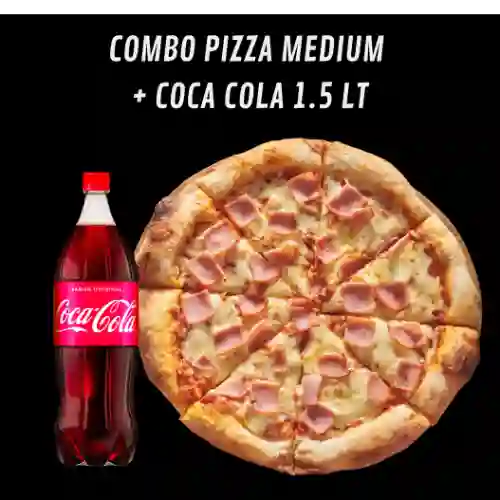 Pizza Medium de 30 Cm + Coca Cola 1,5 Lt