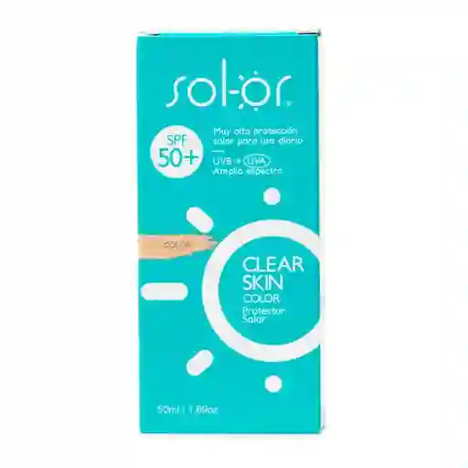 Sol-Or Protector Solar Clear Skin con Color SPF 50 