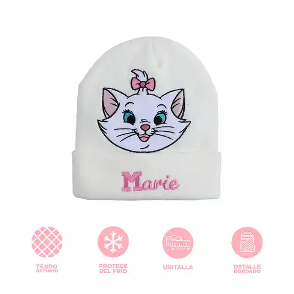 Gorro Tejido Disney Cat Colección Marie Blanco Miniso