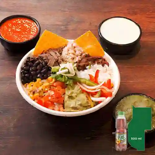 Combo Tazón de 2 Carnes + Mr Tea Durazno 500 ml