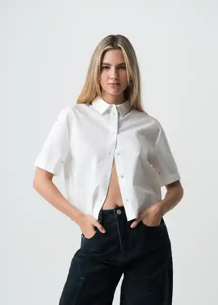 Camisa Mujer Crudo Puro Claro Talla M 013G302 Naf Naf