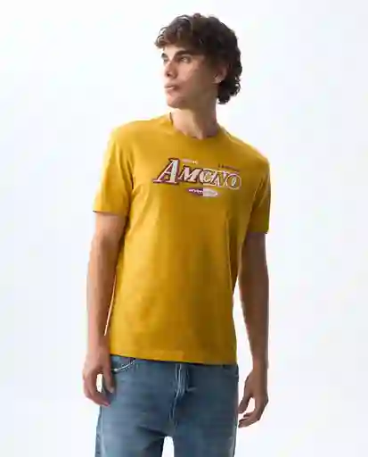 Camiseta Hombre Amarillo Talla S 841G004_AMA150948 Americanino