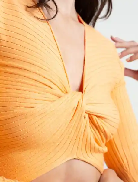  Camisa Tejido Not Naranja Postre Claro Mujer Talla M Naf-Naf 