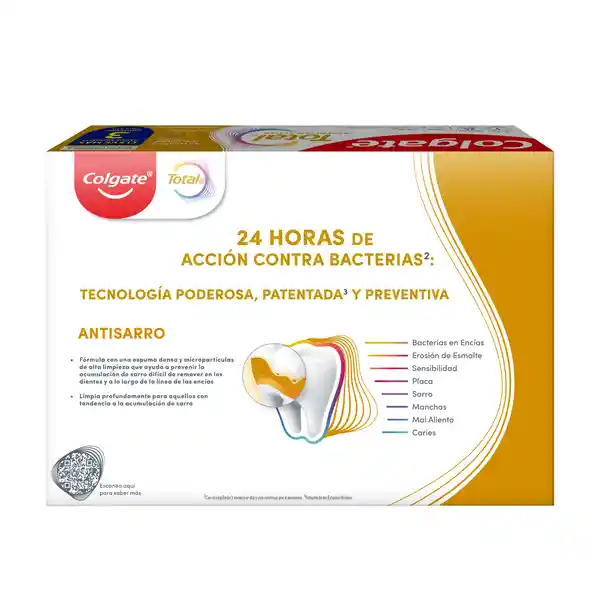 Crema Dental Colgate Total 12 Anti Sarro 75 mL x 3