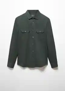 Camisa Rota Khaki Talla M Hombre Mango