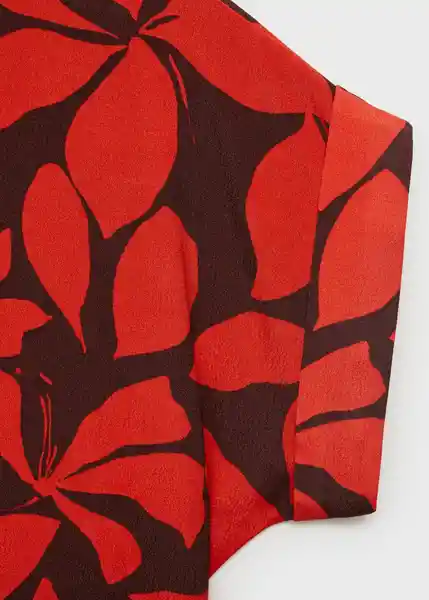 Camisa Ibiza Rojo Talla M Mujer Mango