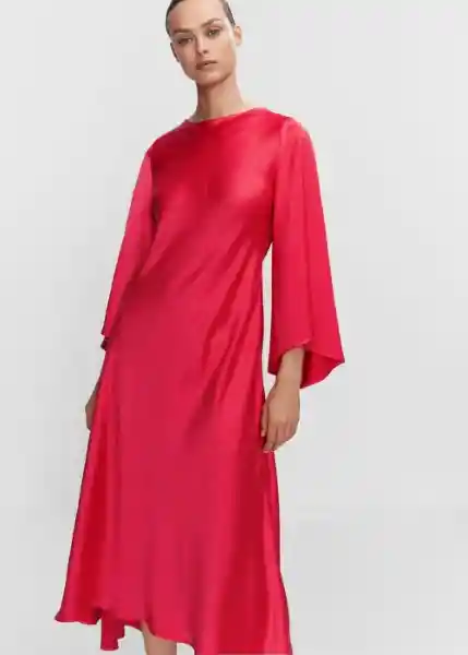 Vestido Rosa-A Coral Talla XL Mujer Mango