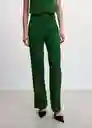 Pantalón Maca Verde Talla 44 Mujer Mango