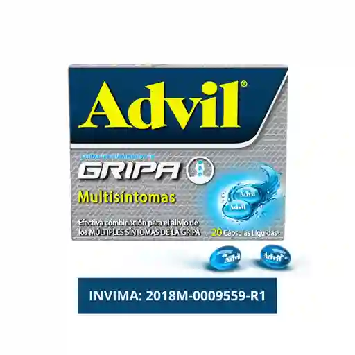Advil Gripa, Ibuprofeno, Alivio De Multiples Sintomas De La Gripa ​x 20 CAPS*​