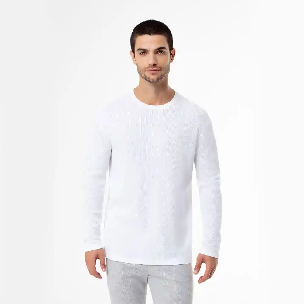 Camiseta Manga Larga en Algodón Masculino Aiziq Gef Talla S